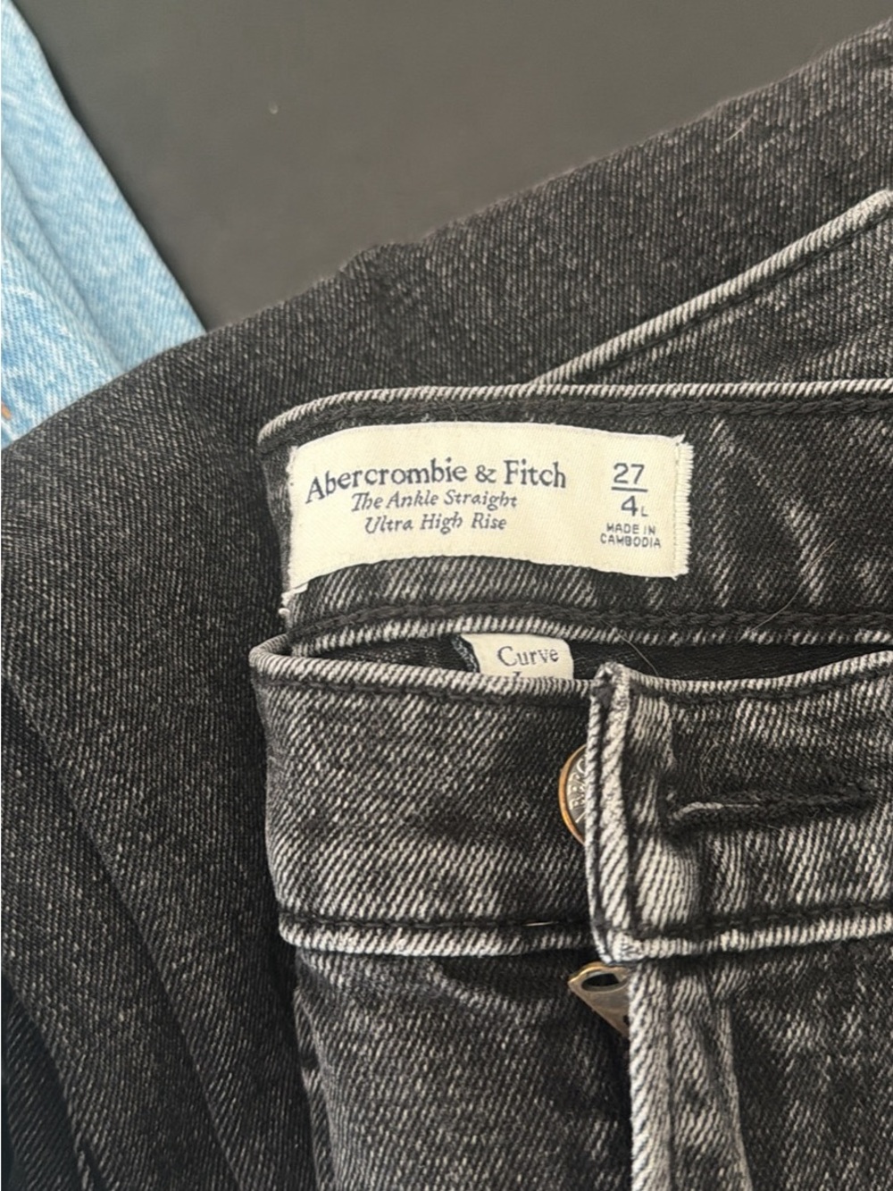 Abercrombie & Fitch Women's Ankle Straight Ultra High Rise Jeans - Black Wash